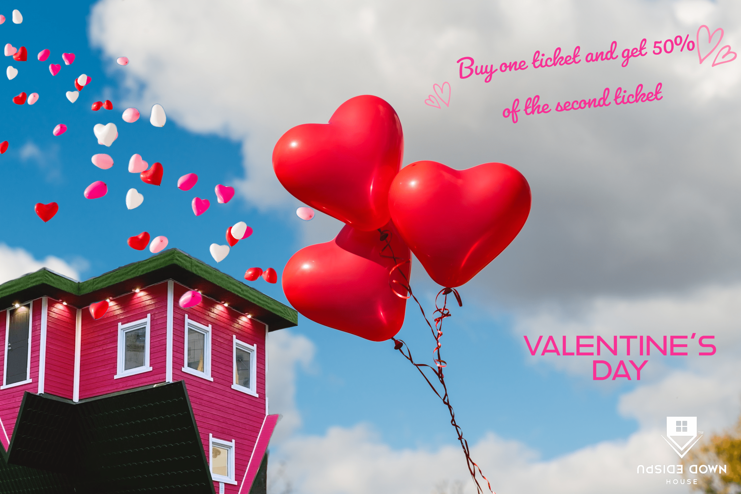 Valentine’s Day at Upside Down House Top Image