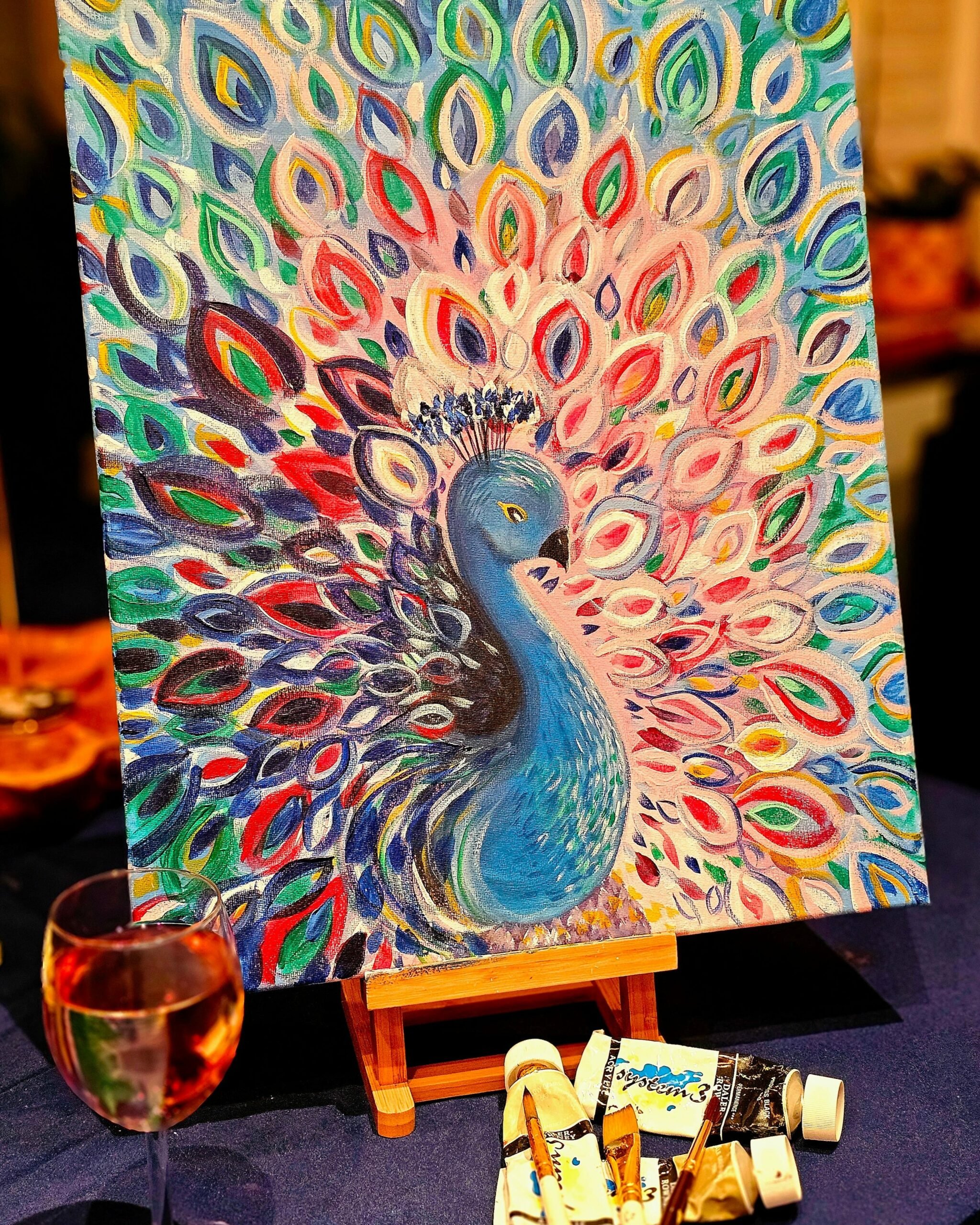 Sip and Paint – Peacock Top Image