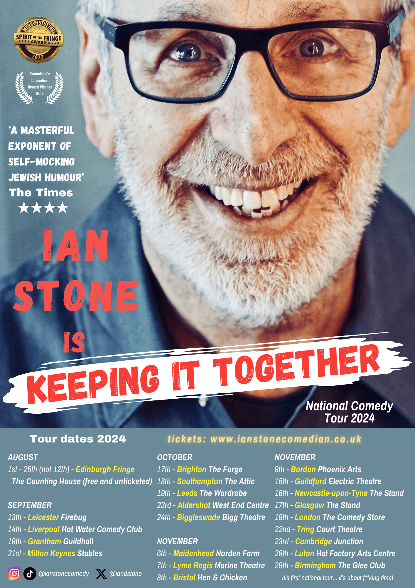Ian Stone Announces Milton Keynes Show ‘Ian Stone is Keeping it Together’